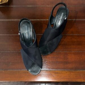 Donald Pliner Ibera Peep Toe Sling Back Heels Shoes Textile Upper